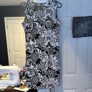 Dress Barn Monochrome Floral Mini Dress